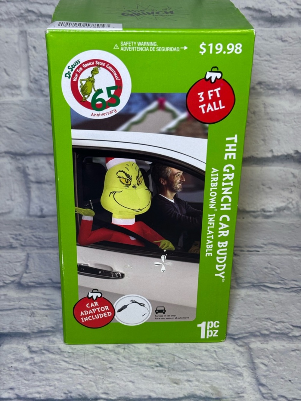 Dr Seuss The Grinch Car Buddy Airblown Inflatable 3 Foot Tall with Car Adaptor - Picture 2 of 14
